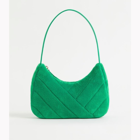H&M GREEN Fuzzy Faux Fur 2022 Shoulder Purse Brand New without tags - Picture 6 of 7